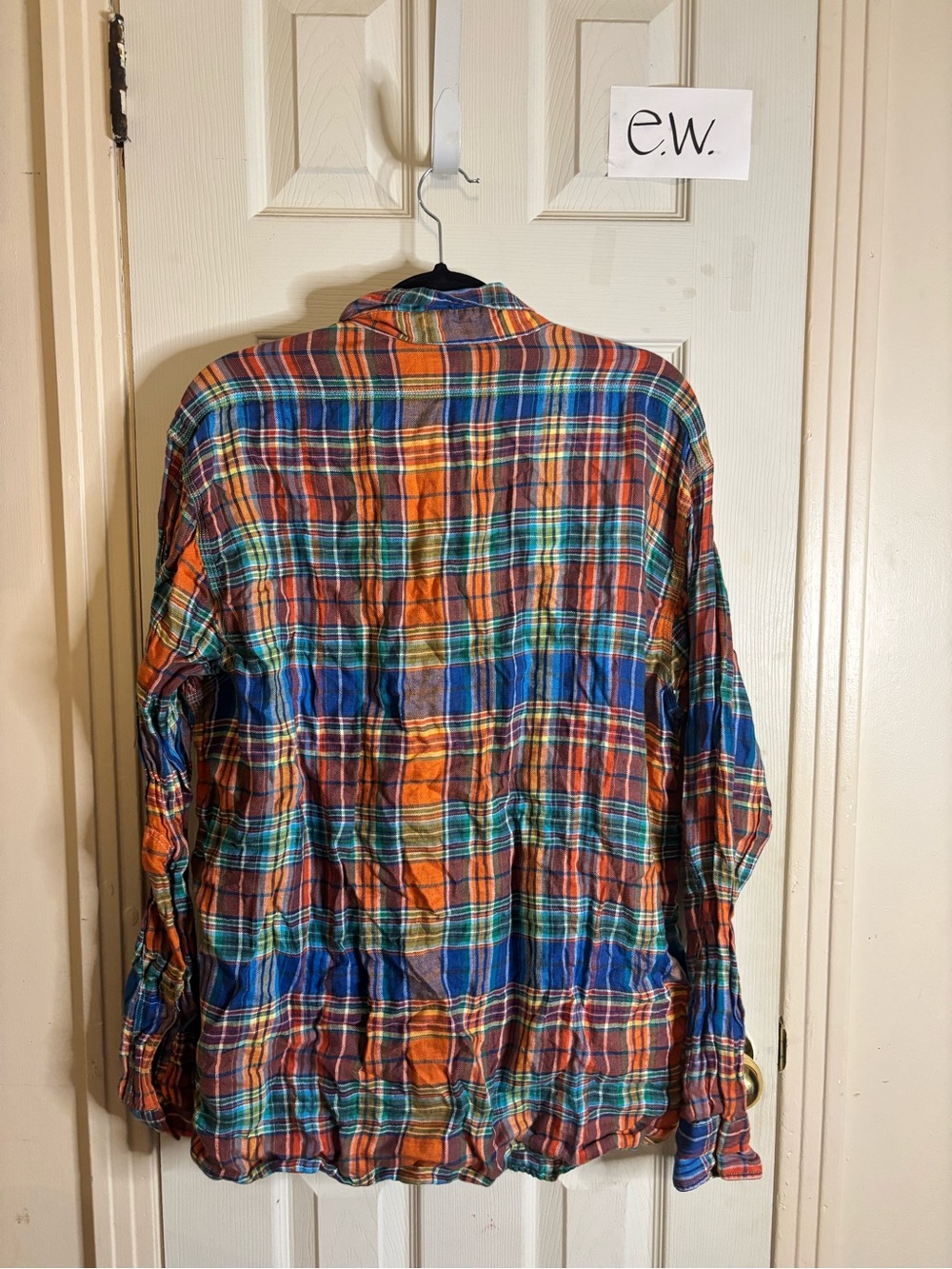 Ralph Lauren Multicolor Orange Blue Green Plaid Button-Down Shirt - Picture 3 of 3